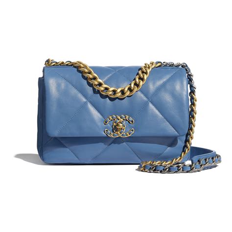 chanel 19 flap bag blue